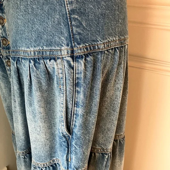 Free People Dreamweaver Denim Skirt - Picture 5 of 9